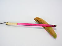 Image 6 of Handmade Wooden Mini Back Scratcher Spectraply Wood Pink Lady accented with Cherry and Ash