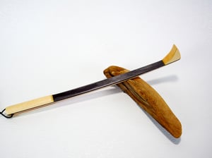 Image of Handmade Wooden Mini Back Scratcher Spectraply Wood Pink Lady accented with Cherry and Ash