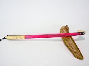 Image of Handmade Wooden Mini Back Scratcher Spectraply Wood Pink Lady accented with Cherry and Ash