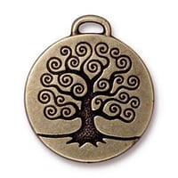 Image 4 of TierraCast Tree of Life Pendants 26.5mm Ant. Copper, Gold, Ant. Silver and Oxidized Brass  F146