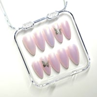 Image 2 of Priklijuojami nagai - Butterfly Blush (Vidutinio ilgio)