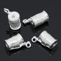 Image 2 of Spool of Thread Charms Pendants Double Sided Sewing Charm Quilting Charm Silver Plated 14x11mm 4pcs