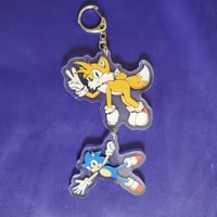 Tails and Sonic Dangle Keychain