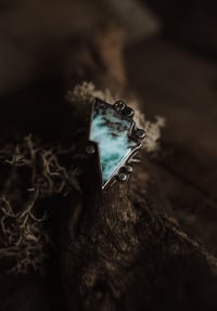 Image 3 of Sterling Silver Turquoise Lightning bolt Ring – Size U 1/2 UK