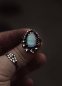 Image 1 of Sterling Silver Aurora Opal Ring – UK Size Q