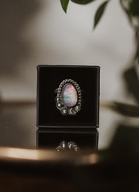 Image 3 of Sterling Silver Aurora Opal Ring – UK Size Q