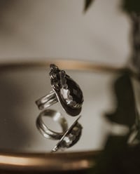 Image 3 of Sterling Silver black onyx western style Ring – UK Size N