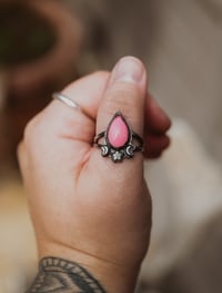 Image 1 of Sterling Silver Pink pool ball tear drop Ring – UK Size S 1/2