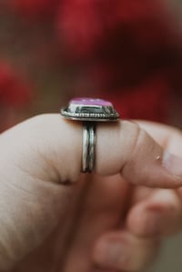 Image 3 of Sterling Silver Pink Dice Ring – UK Size S