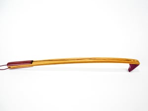 Image of Handcrafted Wooden Back Scratcher, Exotic Wood Purple Heart and Tiger Wood with Cherry Accent