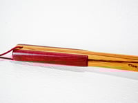 Image 5 of Handcrafted Wooden Back Scratcher, Exotic Wood Purple eart and Tiger Wood with Cherry Accent
