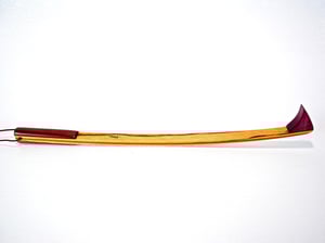 Image of Handcrafted Wooden Back Scratcher, Exotic Wood Purple Heart and Tiger Wood with Cherry Accent