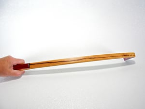 Image of Handcrafted Wooden Back Scratcher, Exotic Wood Purple Heart and Tiger Wood with Cherry Accent