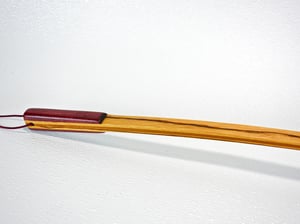 Image of Handcrafted Wooden Back Scratcher, Exotic Wood Purple Heart and Tiger Wood with Cherry Accent