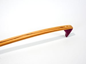 Image of Handcrafted Wooden Back Scratcher, Exotic Wood Purple Heart and Tiger Wood with Cherry Accent