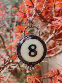 Image 1 of Sterling Silver Pool Ball Necklace – Hangs on 18" Sterling Chain