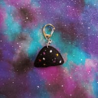 Image 2 of Smiley fabric art cosmic ghost charm
