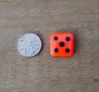 Image 1 of Bright orange dice Cabochon