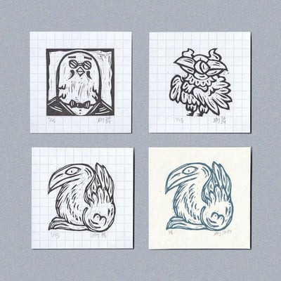 Image of 3" x 3" Linocut Editions