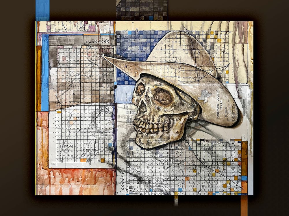 Image of Cowboy Skull 1 - Hansford Co. - Prints