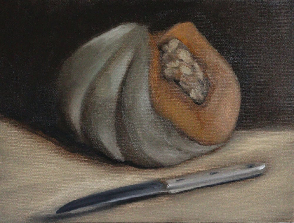 Image of Nature morte au potiron et au couteau