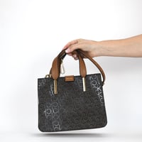 Image 7 of Calvin Klein Audrey Signature Convertible Crossbody - Brn Khk/Caramel