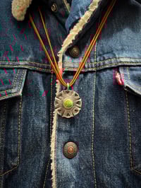 Image 2 of WL&A Handmade Walking Liberty Silver Coin (dates 30s-40s) Old Style Emerald Desert Medicine Pendant