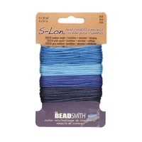 S-Lon 210 Blue Mix Tex210 Cord .5mm Diameter 10 Yards Each Color #18 cord