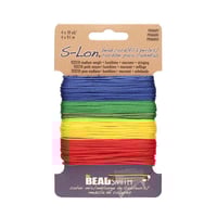S-Lon 210 Primary Color Mix Tex210 Cord .5mm Diameter 10 Yards Each Color #18 cord