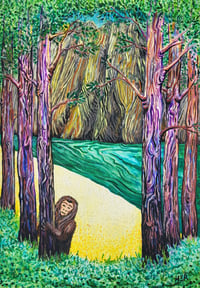 Original Painting - Bigfoot sighting at Rabbit Creek