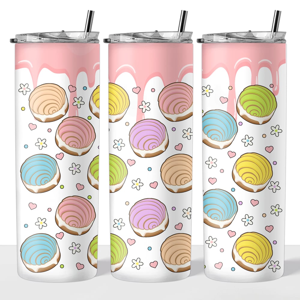 Image of Concha Ice Cream Sandwich 20oz Tumbler🍦💕