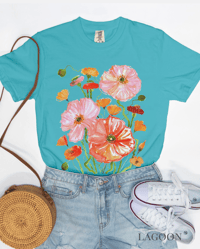 Image 3 of Bold & Bright Poppies -Floral T-Shirt -15% Off with code "newart15"