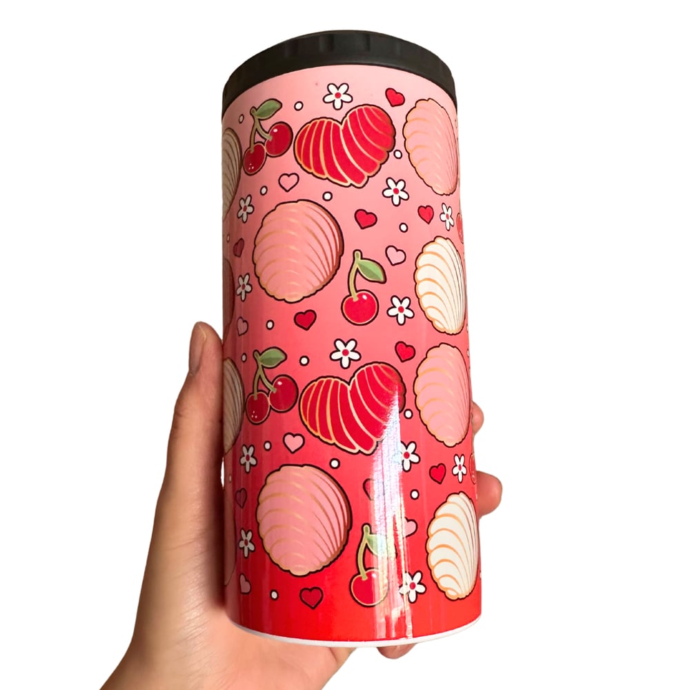 Image of Cherry Concha 4in1 Can Cooler/Tumbler🍒☀️