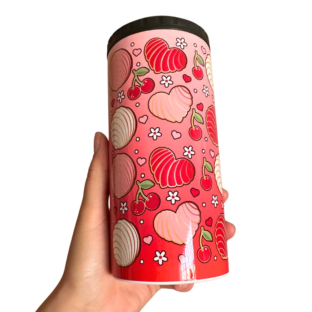 Image of Cherry Concha 4in1 Can Cooler/Tumbler🍒☀️
