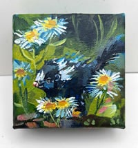Image 1 of Baby Fleabane – Cute skunk and daisy fleabane painting