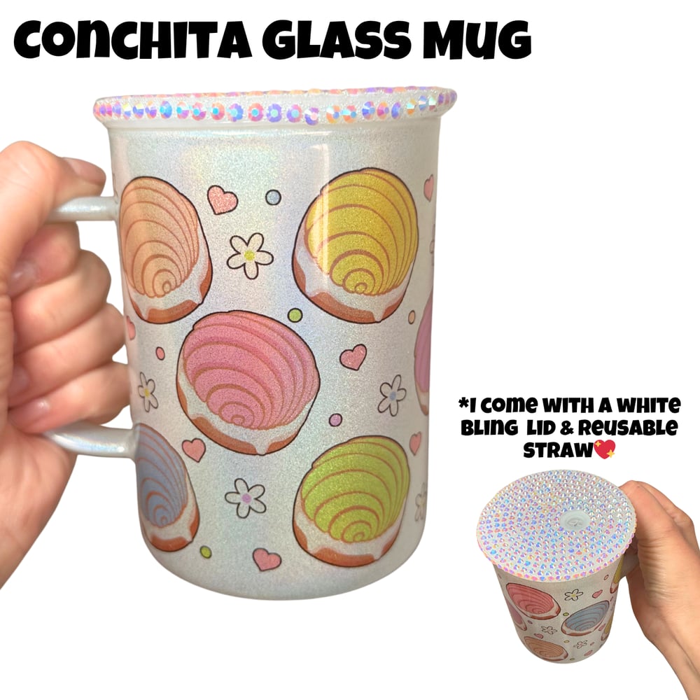 Image of Conchita 17oz Glass Mug & Lashes💖 (Bundle or Individual Options Available)