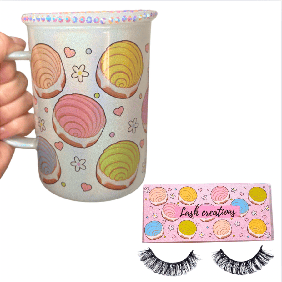 Image of Conchita 17oz Glass Mug & Lashes💖 (Bundle or Individual Options Available)