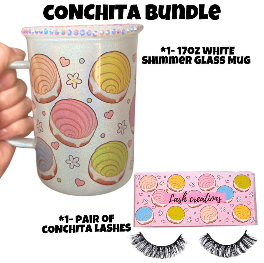 Image of Conchita 17oz Glass Mug & Lashes💖 (Bundle or Individual Options Available)