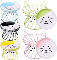 Image 3 of Raised Ceramic Feeding Bowl with Metal Stand