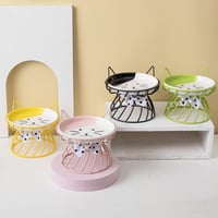 Image 4 of Raised Ceramic Feeding Bowl with Metal Stand