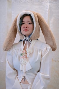 Image 1 of Latte Brown Rabbit Hat
