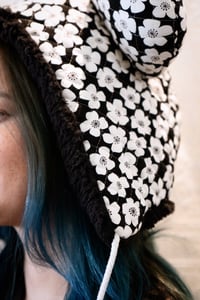 Image 2 of La Modiste: Quilted White Floral Bear Hat