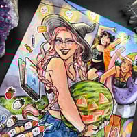 Image 4 of Summerween Witches Watercolor Print