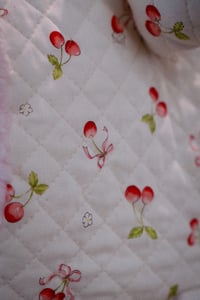 Image 2 of La Modiste: Quilted Cats & Cherries Bear Hat