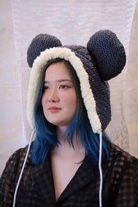 Image 1 of La Modiste: Quilted Seigaiha Bear Hat