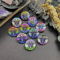 Image 1 of Black Philip Pride Flag Holo Button