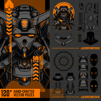Image 3 of ULTIMATE SAMURAI MECHA VECTOR PACK