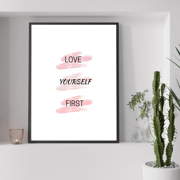 Image of "Love Yourself First" Inspirational Wall Decor 