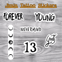 Image 1 of Jimin Tattoo Stickers | Waterproof Vinyl Stickers | Bangtan