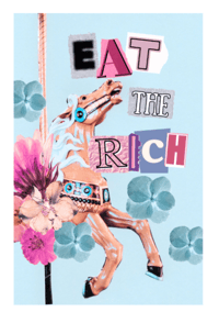 Image 1 of Eat the Rich Collage Art Sticker